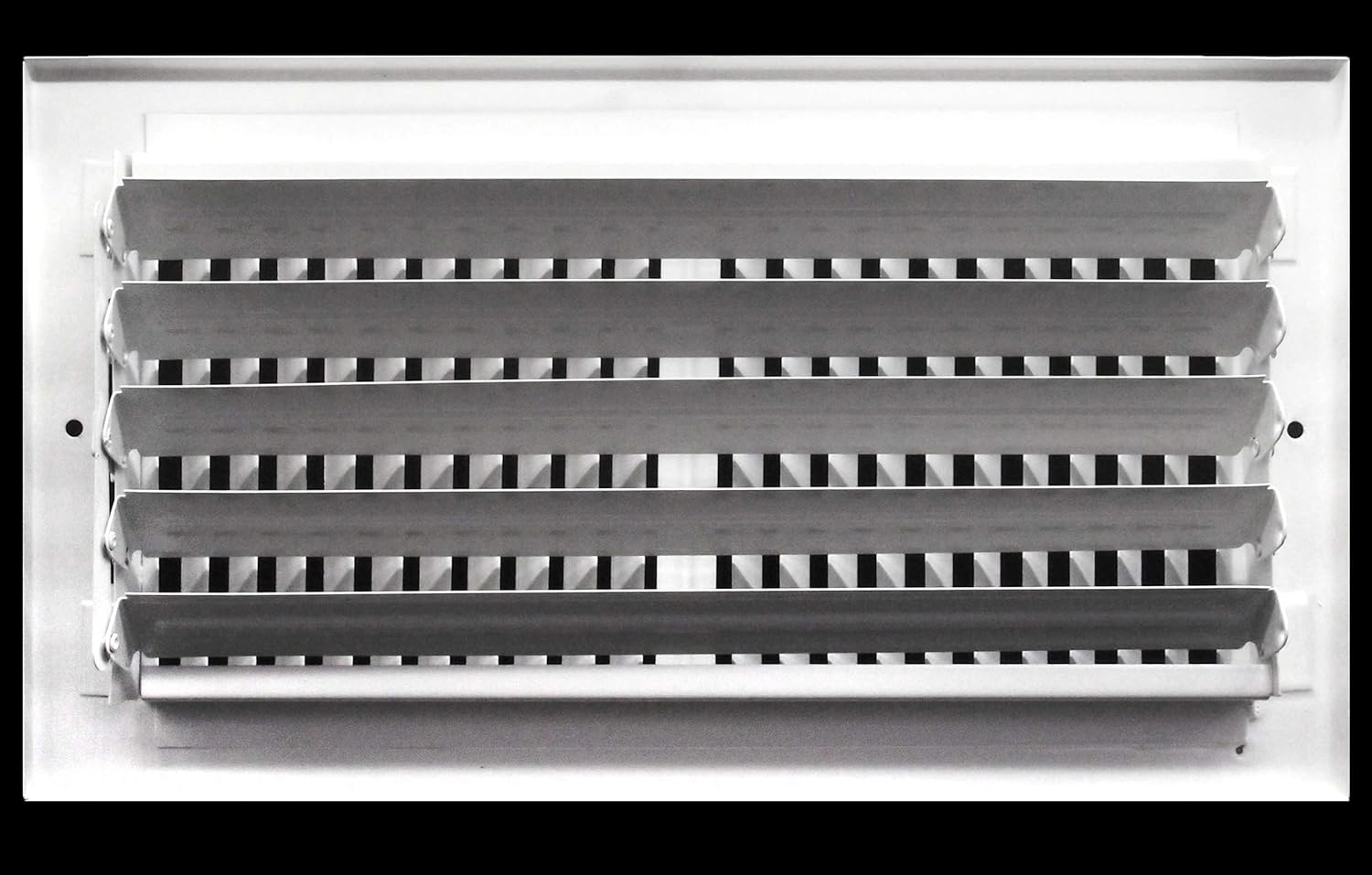 12x8 Supply Air Vent Cover 2-Way Grille for Wall or Ceiling Duct Opening - Adjustable Register Flat Stamped Face Air Diffuser by HVAC Premium - White - Overall Size: 13.75 x 9.75